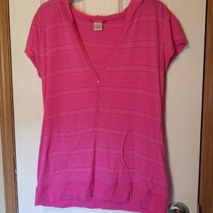 Unionbay pink hooded short-sleeve top
